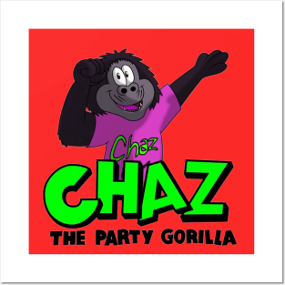 Chaz The Party Gorilla logo Posters and Art